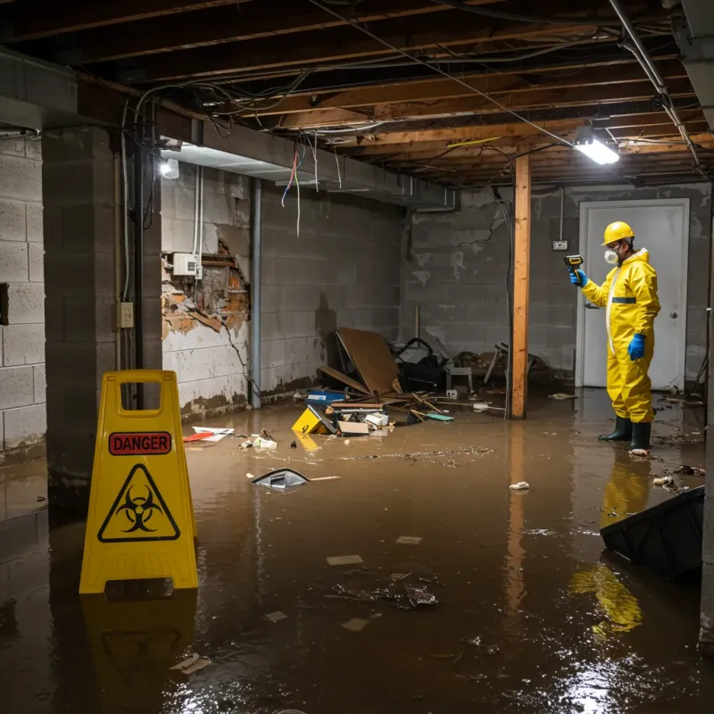 Flooded Basement Electrical Hazard in Marion, VA Property